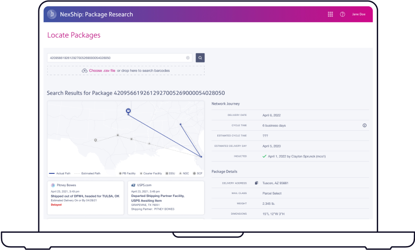 Package Research Tool mockup