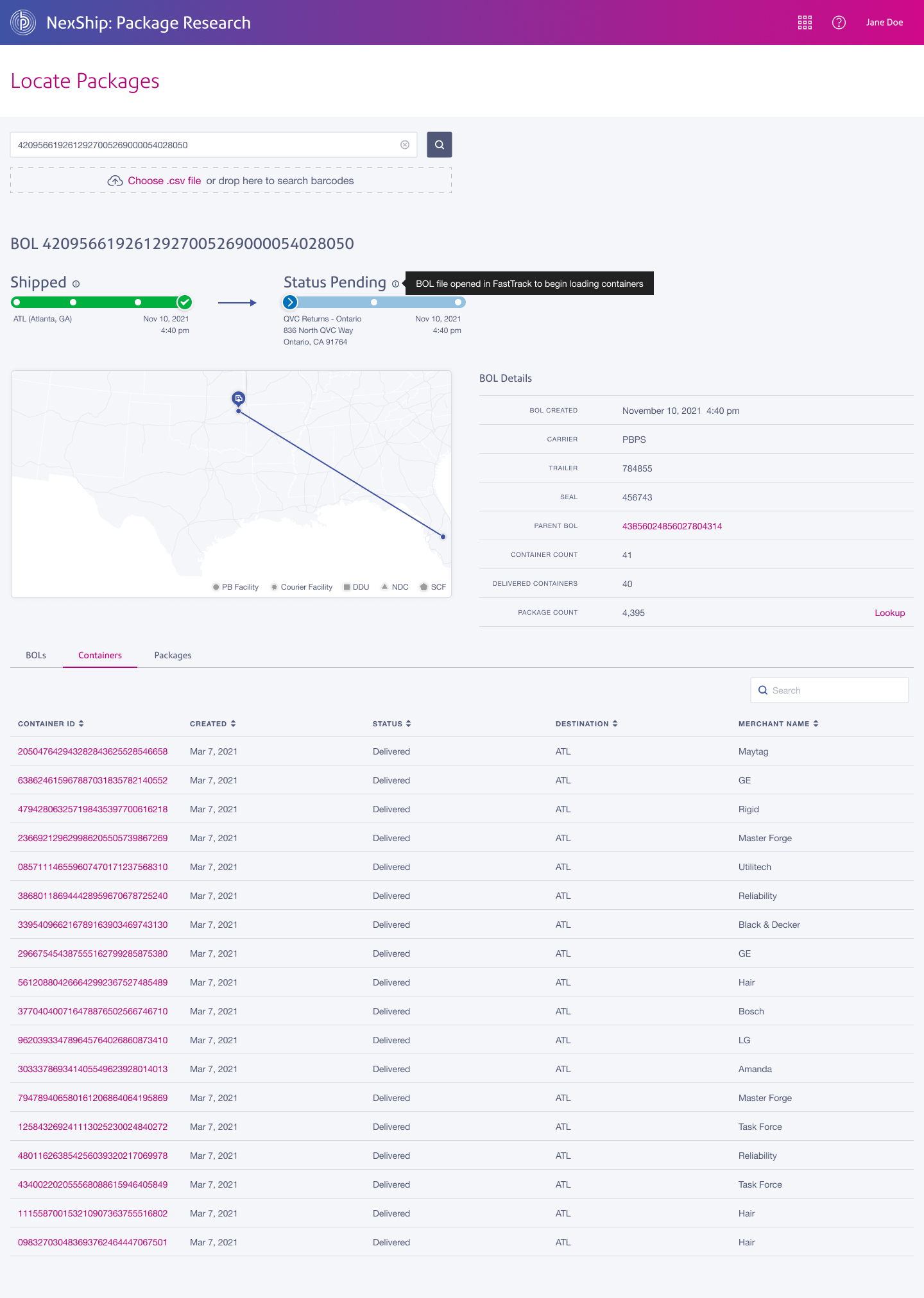 bol results page